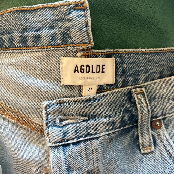 agolde criss cross asymmetrical cut off shorts - Picture 3 of 3